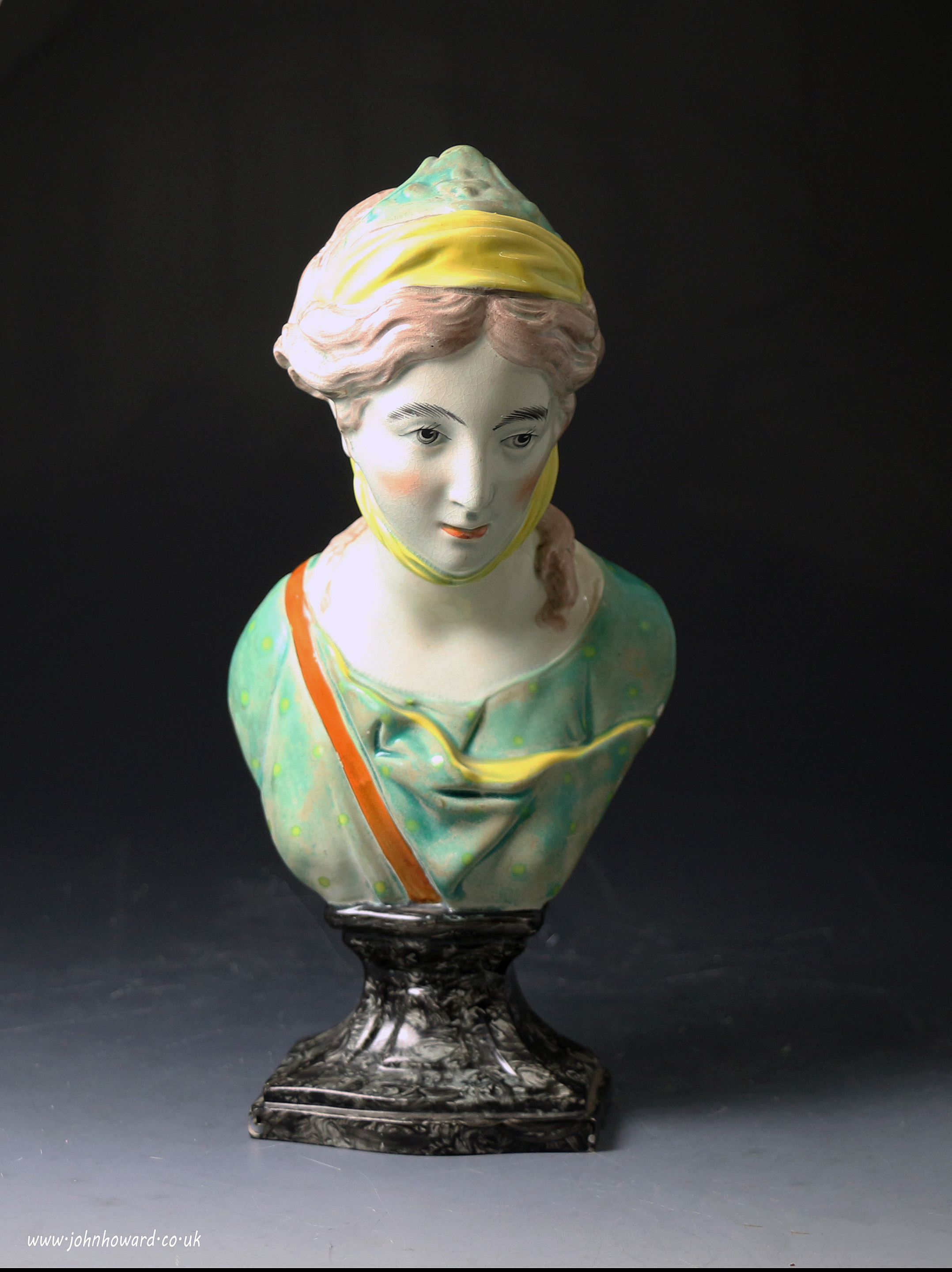 Antique Staffordshire pearlware bust of Zingore, early 19th century English.