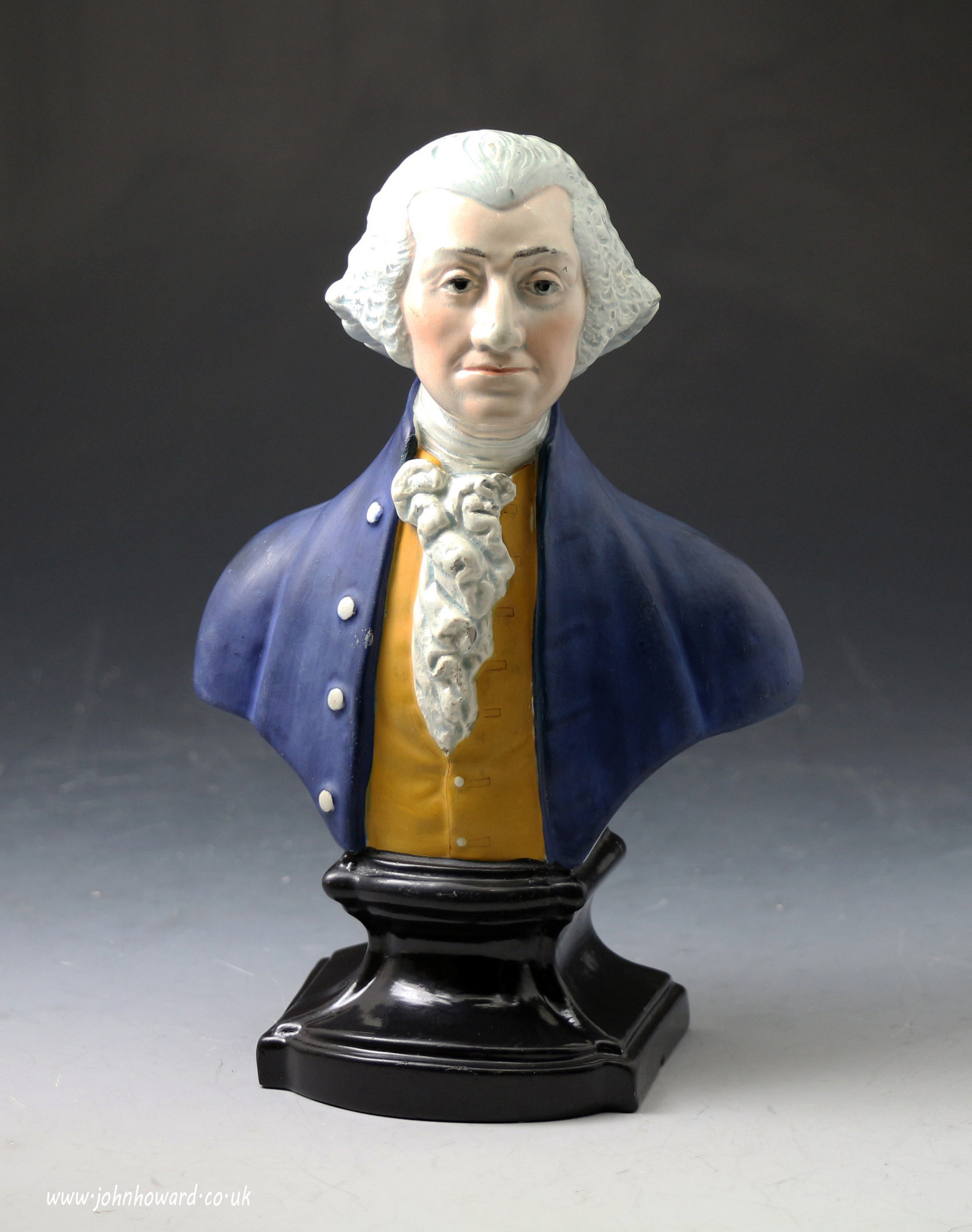 Staffordshire pottery pearlware bust of Washington by Enoch Wood dated 1818.