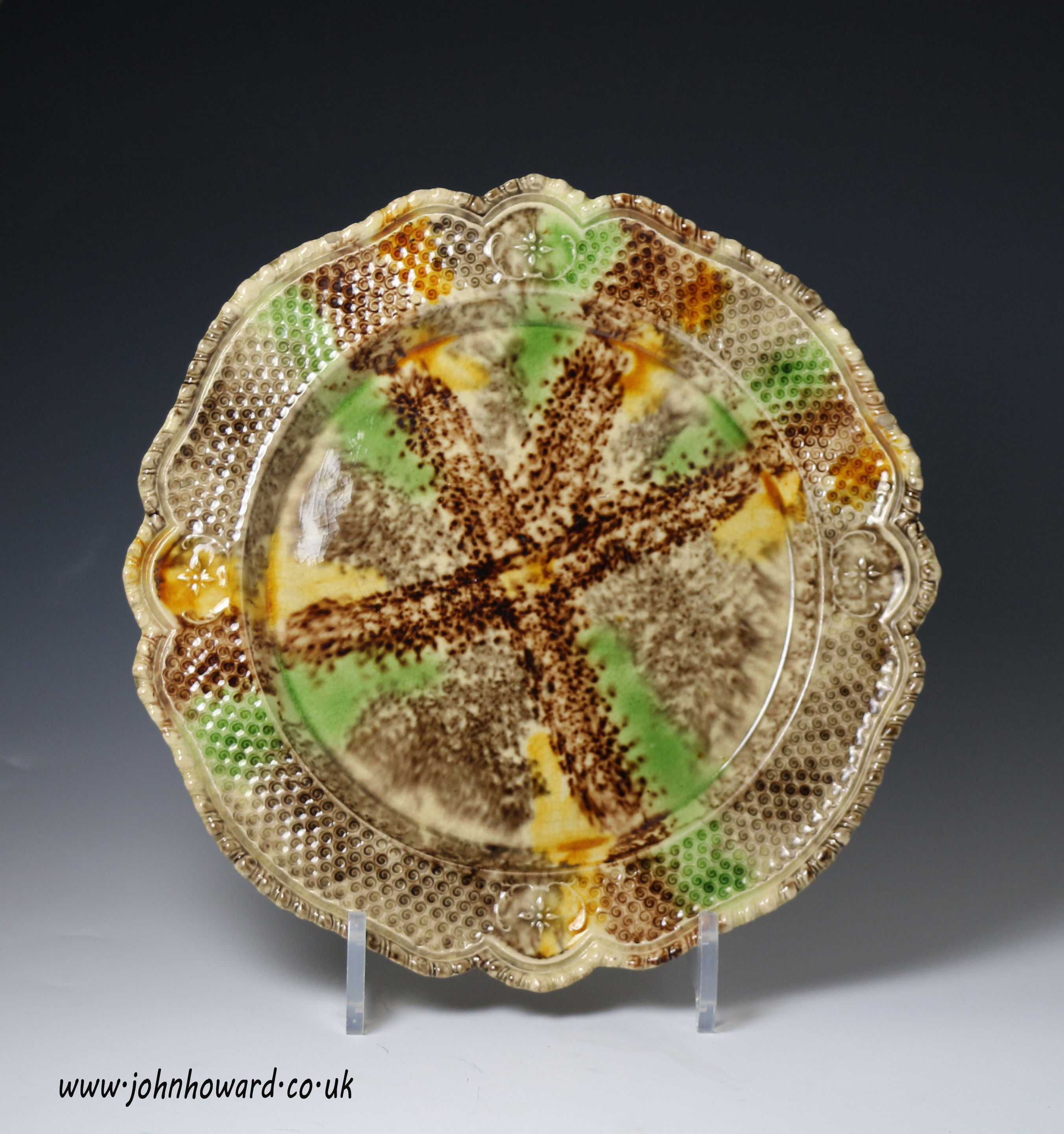 Early lead glaze Whieldon type Staffordshire plate circa 1770