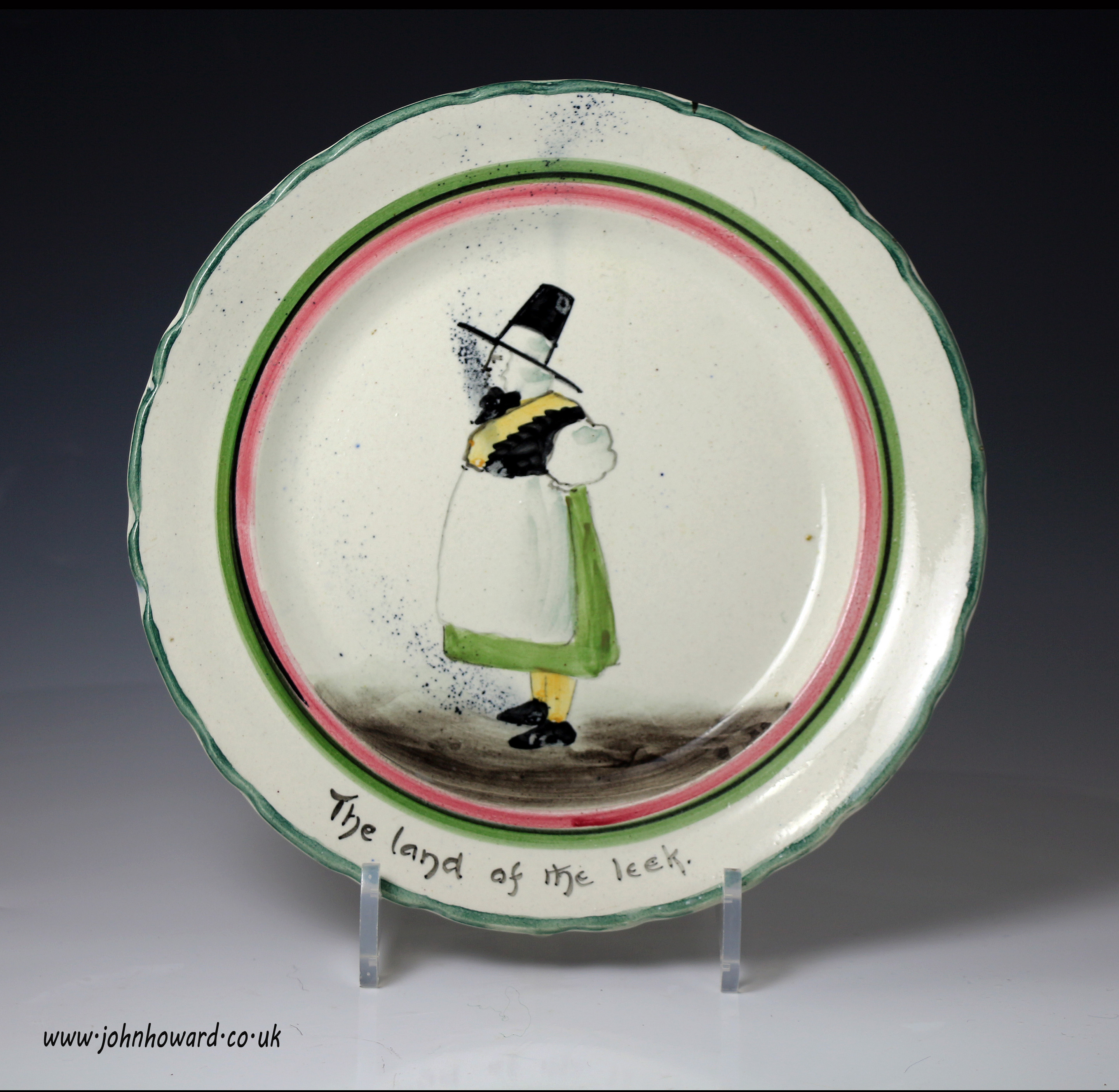 Llanelli pottery plate with Mari Jones and inscription 