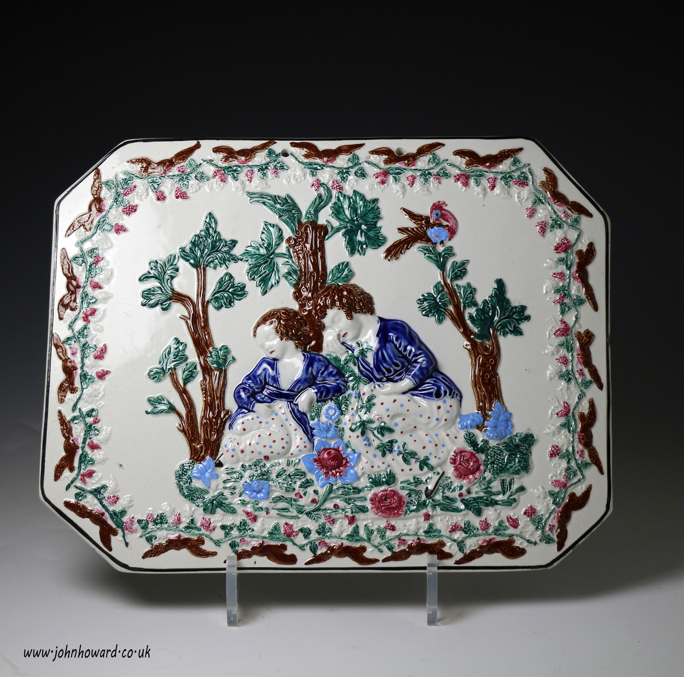 Antique British pottery relief moulded plaque early 19th century, Probably Scottish or North England