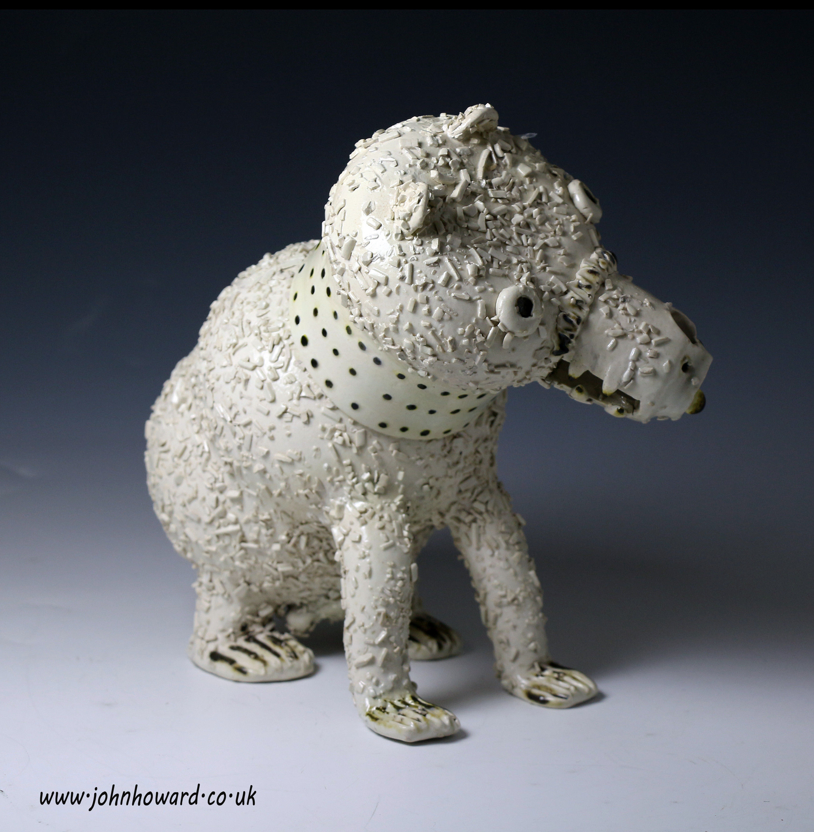 Early Staffordshire saltglaze figure of a bear mid 18th century antique period