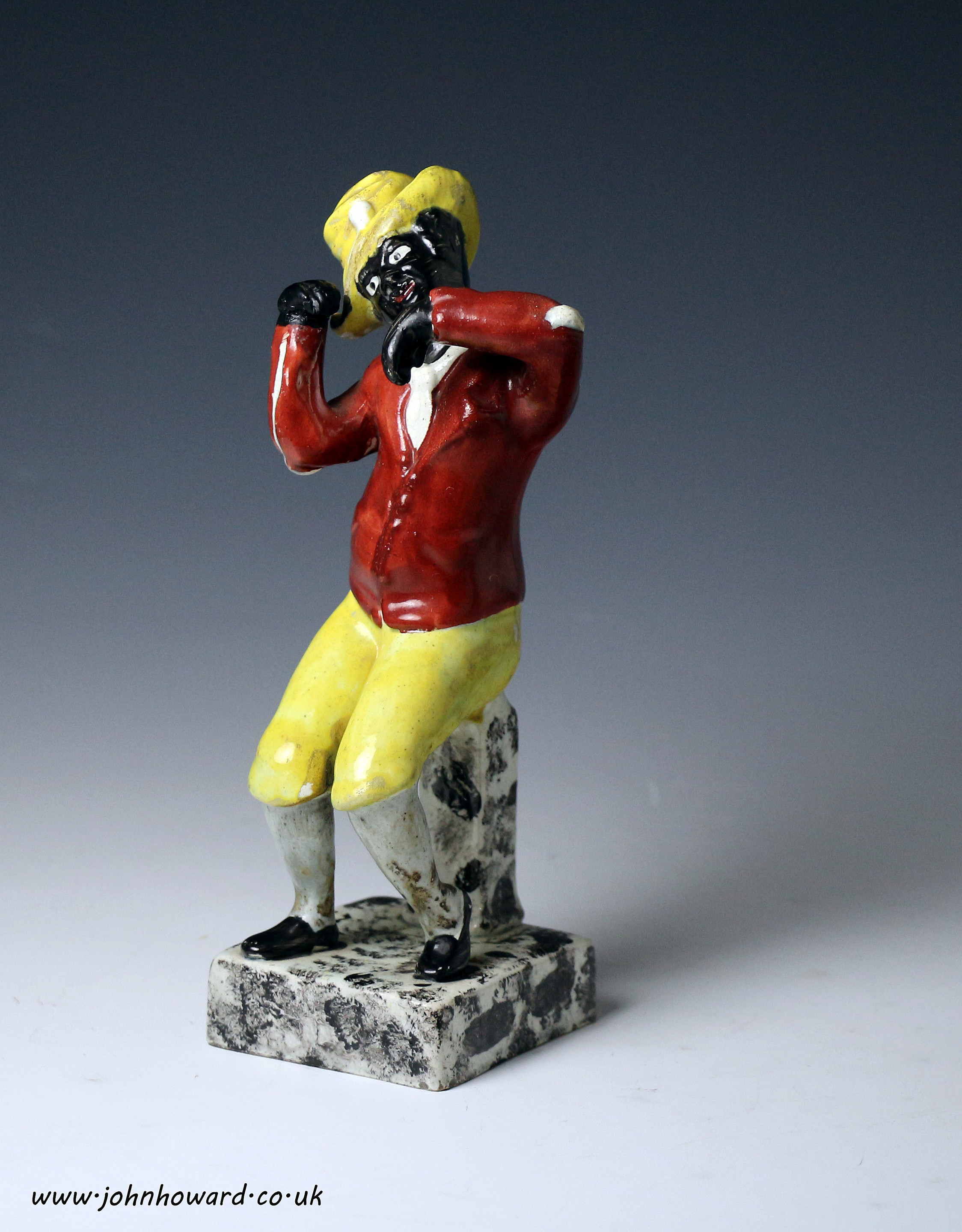 English pottery pearlware figure of Jim Crow Staffordshire circa 1835 period.