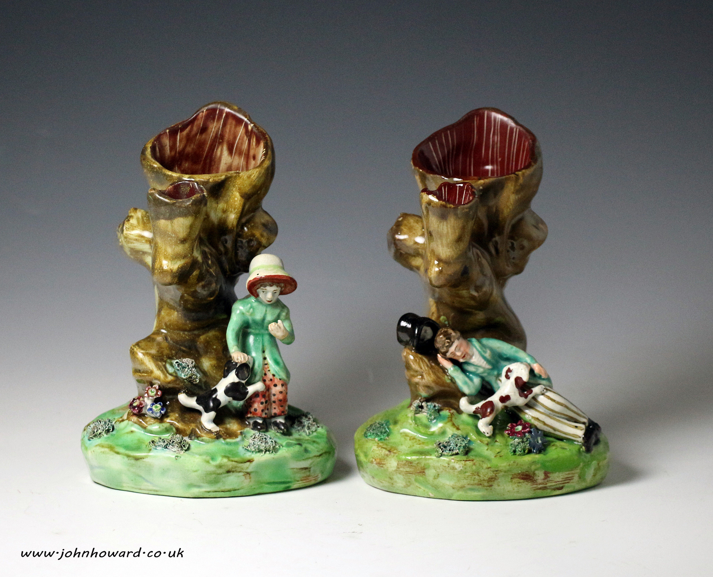Pair of Staffordshire pottery pearlware figures by John Walton circa 1820 period.