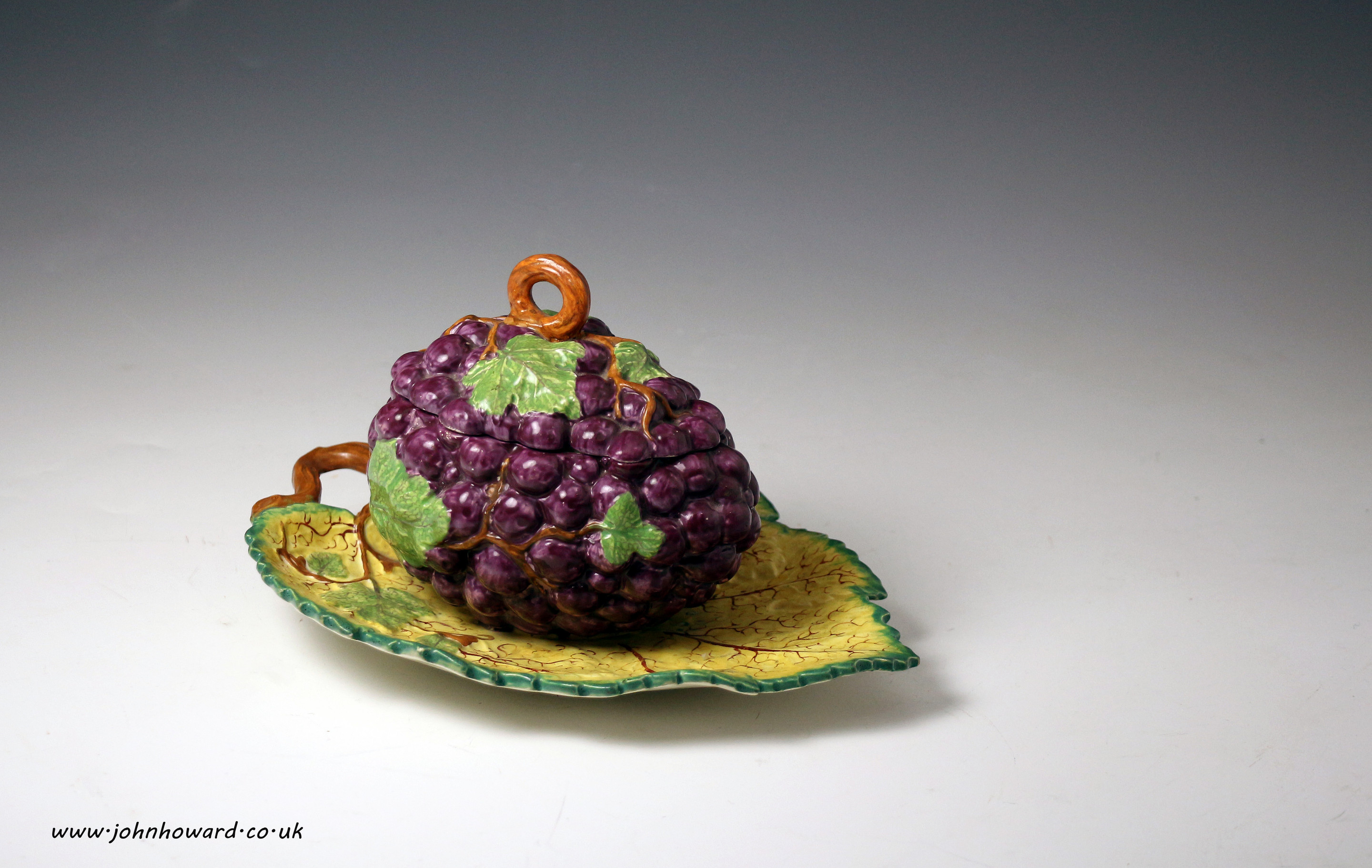Staffordshire pottery grape and leaf tureen with cover circa 1800