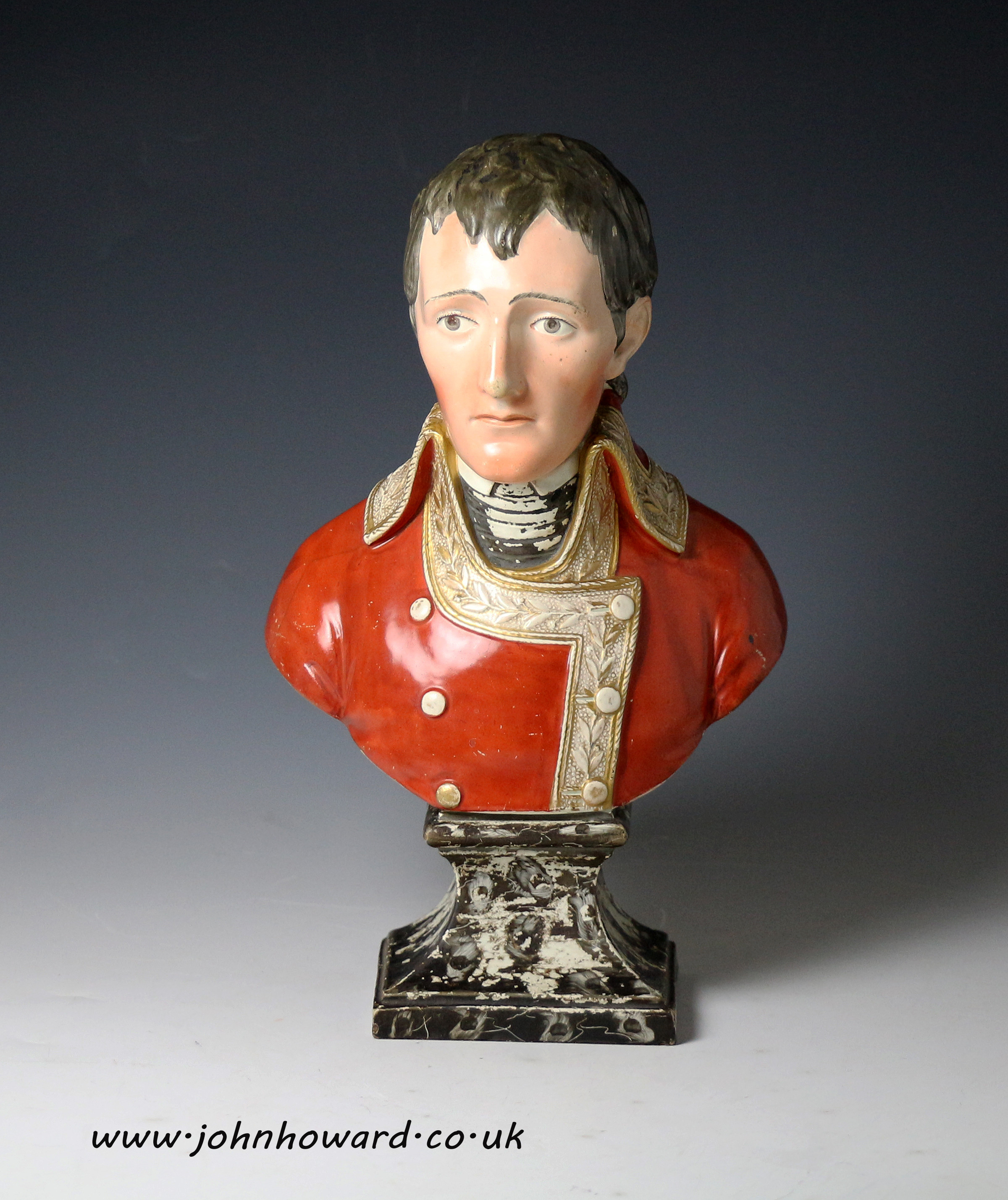 Antique Staffordshire pearlware pottery bust of Napoleon Bonaparte early 19th century England