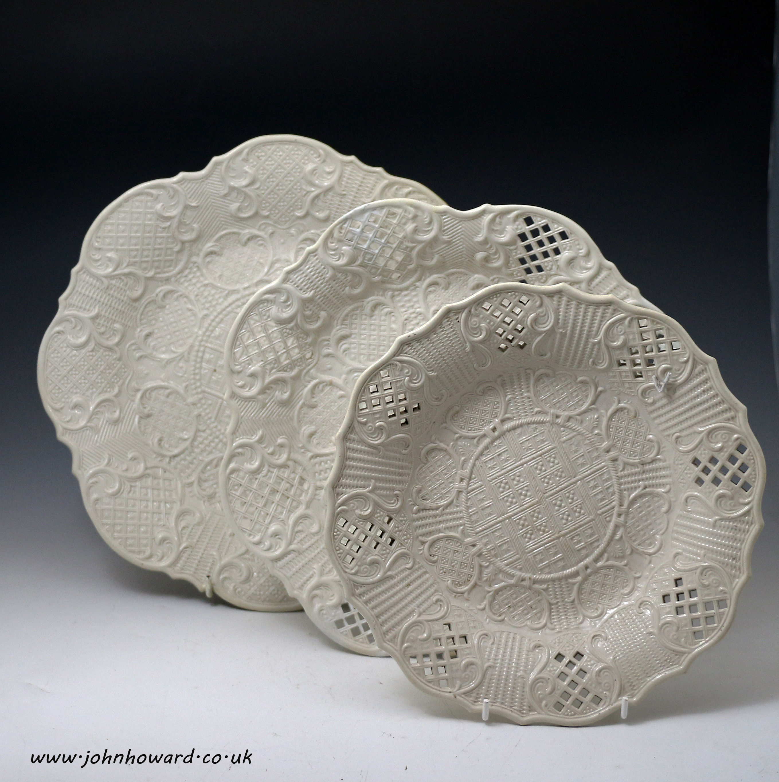 Antique English Staffordshire saltglaze stoneware pottery mid 18th century