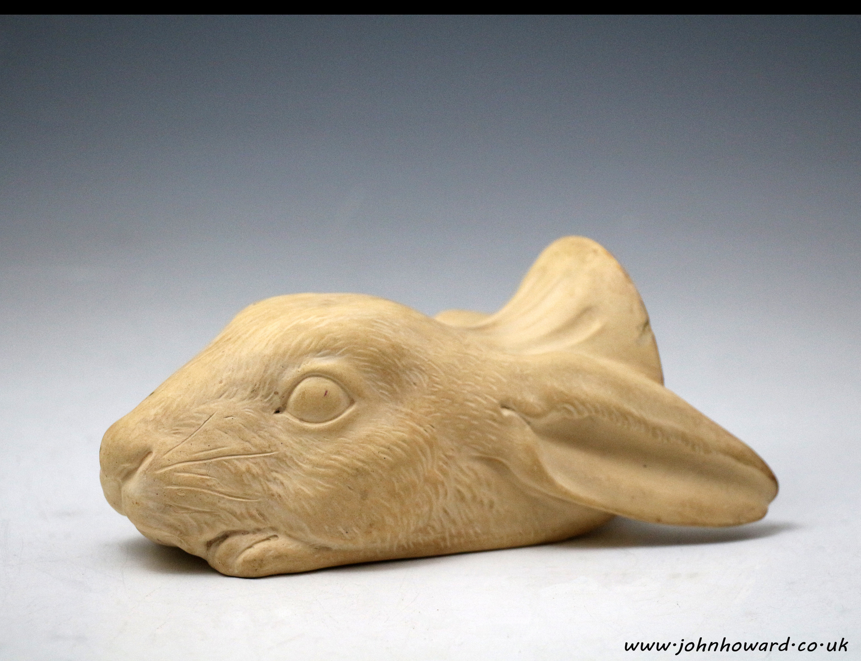 Rabbit head caneware stirrup cup impressed TURNER, English c1800