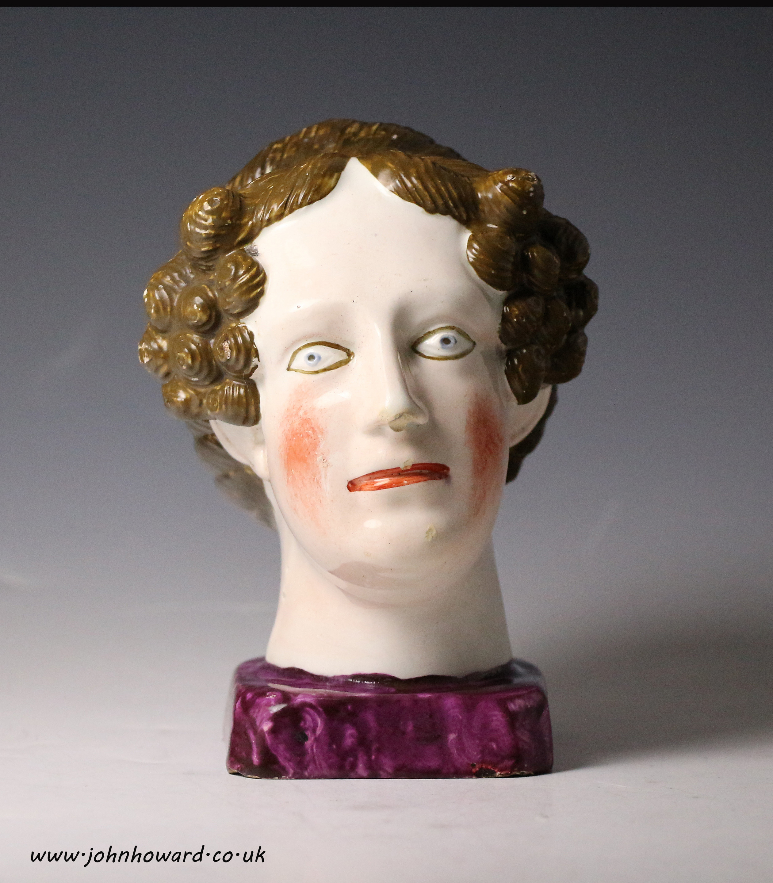 Pearlware bust of Queen Charlotte, Staffordshire pottery early 19th century, England